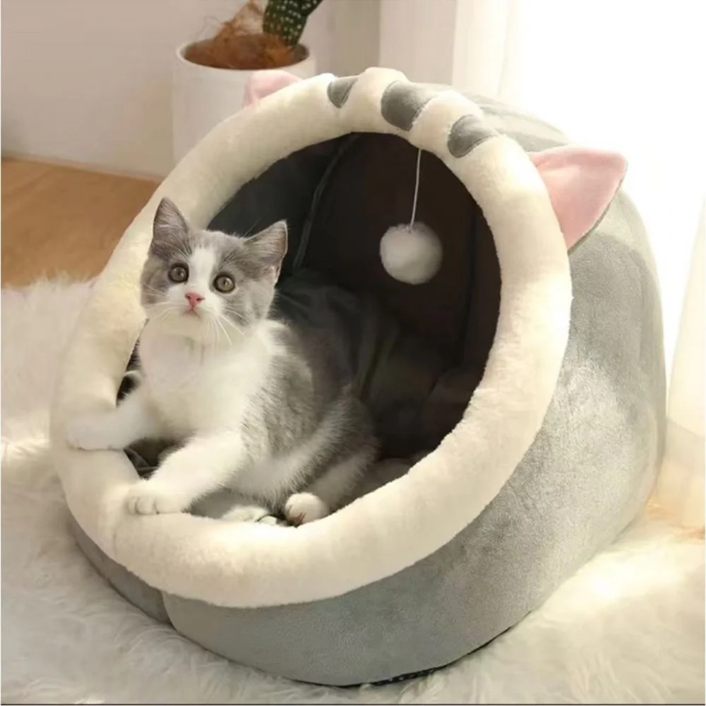 Cat Bed Warm Pet Basket Winter Cat Nest Dog Nest Cat House Tent Removable And W